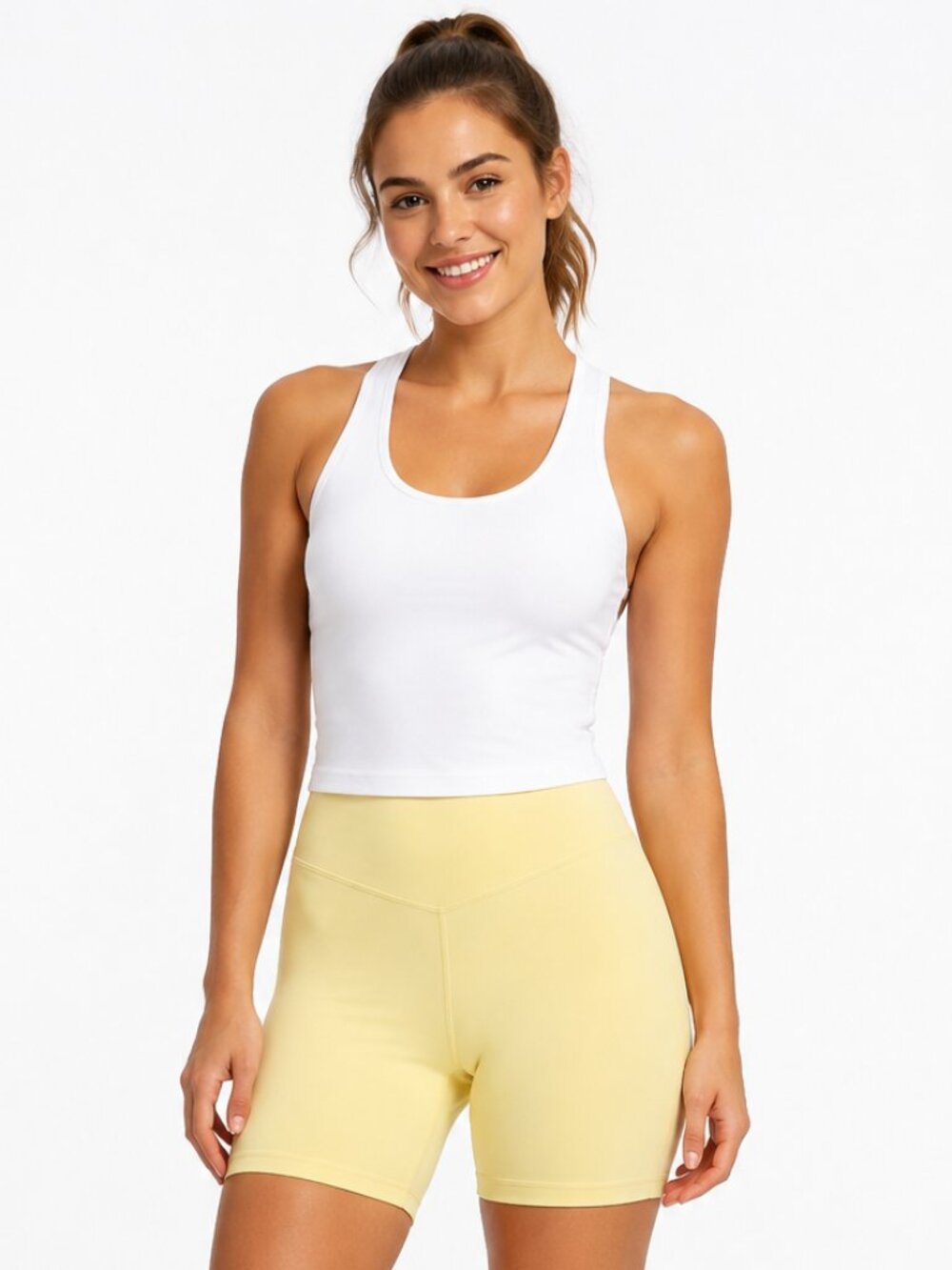 Playboy Pale Yellow High Rise V Waist Biker Shorts Women’s M